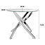 Livingandhome Round Tempered Glass Top Tripod base Office Table Round Coffee Table 900mm Dia