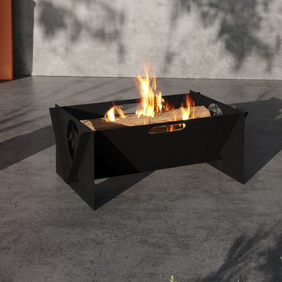 Livingandhome Rustic Portable Outdoor Steel Fire Pit Wood Burning Bowl |  DIY at Bu0026Q