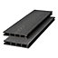 Livingandhome Set of 14 Dark Grey WPC Composite Decking Waterproof Floor Tiles Set with Accessories Kit 7.3 m²