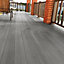 Livingandhome Set of 16 Grey Waterproof WPC Composite Decking Floor Tiles Set with Accessories Kit 8.4 m²