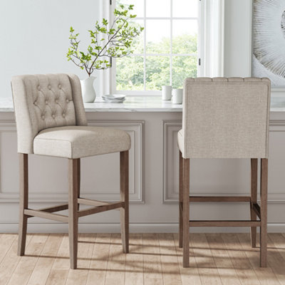 Furniture Barn - Stamford Bar Counter Stool Beige Fabric