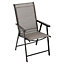 Livingandhome Set of 2 Brown Metallic Frame and Fabric Foldable Chairs Set