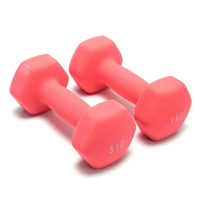 Pink store dumbbells 5kg