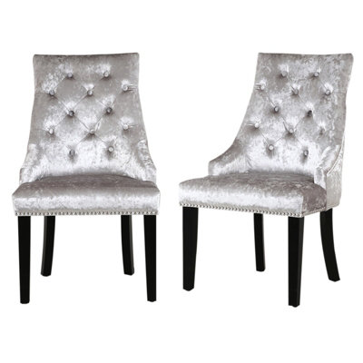 Silver crushed deals velvet dining chairs