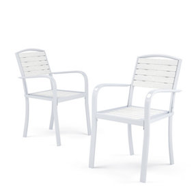 White plastic discount garden chairs b&q