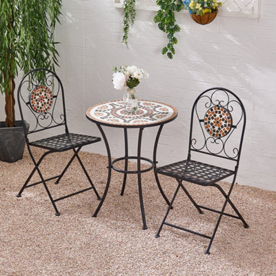 Tiled bistro table online and chairs