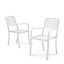 Livingandhome Set of 3 White WPC Garden Dining Table and Chairs Set 120 cm