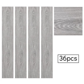 Livingandhome Set of 36 Realistic Wood Effect PVC Self Adhesive Laminate Flooring, 5m² Pack