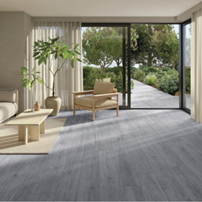 Livingandhome Set of 36 Realistic Wood Effect Self Adhesive Flooring Floor Tiles, 5m² Pack
