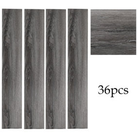 Livingandhome Set of 36 Rustic Lifelike Wood Grain Self Adhesive PVC Flooring, 5m² Pack