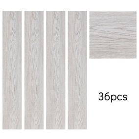 Livingandhome Set of 36 Rustic Lifelike Wood Grain Self Adhesive PVC Flooring Tiels, 5m² Pack