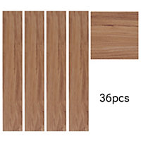 Livingandhome Set of 36 Waterproof Rustic Lifelike Wood Grain Self Adhesive PVC Flooring, 5m² Pack