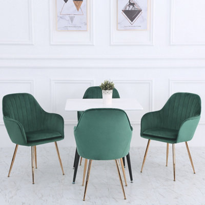 Upholstered green best sale dining chairs