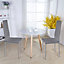 Livingandhome Set of 4 Grey PU Leather Padded Seat Metal Legs Dining Chair