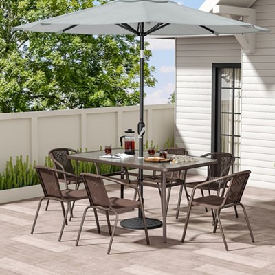 Umbrella table discount and chair set