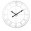 Livingandhome Silver Industrial Round Large Decorative Roman Numeral Skeleton Metal Wall Clock 40cm