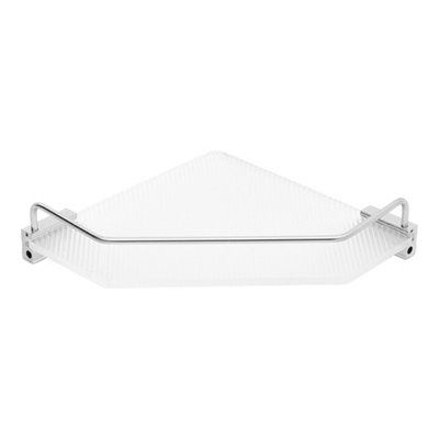Livingandhome Silver Wall Mounted Acrylic Bathroom Corner Shelf Shower ...