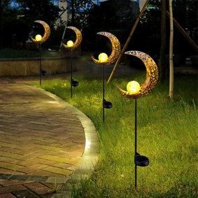 Livingandhome Solar Moon LED Light Garden Light Outdoor Stake Ground Light