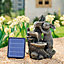 Livingandhome Solar Outdoor Garden Water Feature Fountain LED Light