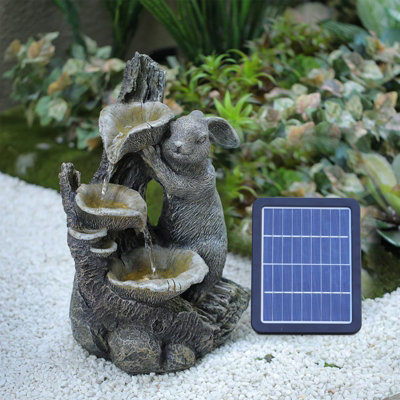 Livingandhome Solar Outdoor Garden Water Feature Fountain LED Light