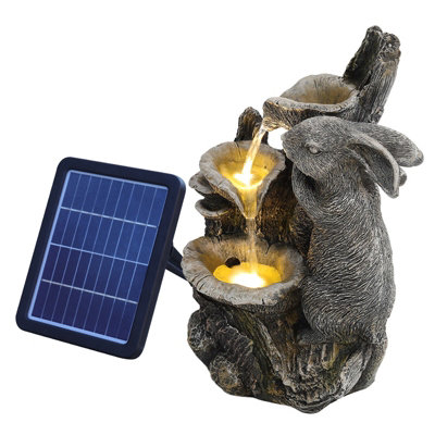 Livingandhome Solar Outdoor Garden Water Feature Fountain LED Light
