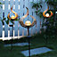 Livingandhome Solar Sun Moon Flame LED Light Garden Light Outdoor Stake Light 78 cm
