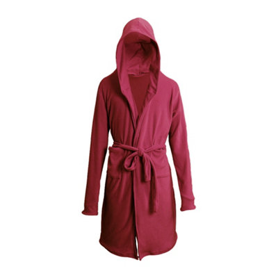 Livingandhome Solid Long Hooded Bath Robe Blanket Hoodie with Front