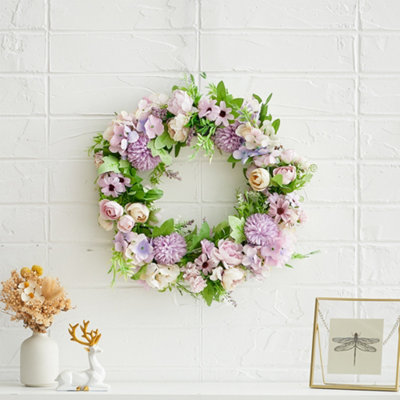 Spring wreath- lavender peony wreath