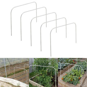 Livingandhome Square Galvanized Pipe Garden Grow Tunnel Hoop Greenhouse Hoop with 5 Clips