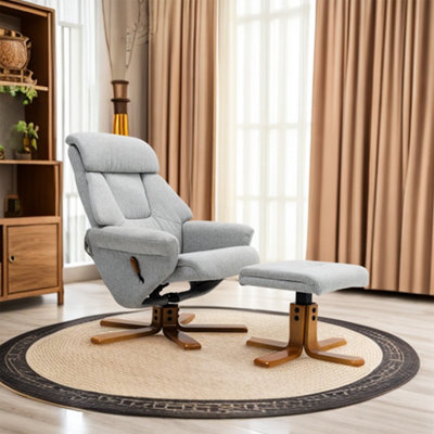 Modern swivel deals recliner with ottoman