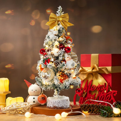 Livingandhome Tabletop Artificial Christmas Tree With LED String Light