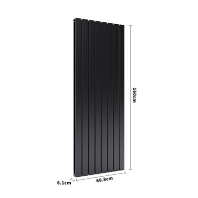 Livingandhome Vertical Designer Double Panel Radiator W 608 mm x  H 1600 mm