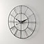 Livingandhome Vintage Round Large Openwork Roman Numeral Metal Wall Clock 80cm