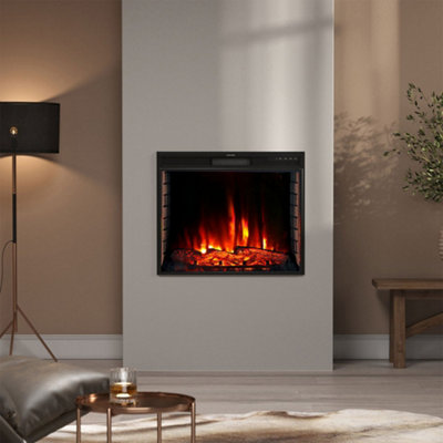 Livingandhome Wall Insert or Freestanding Metal Electric Fire Fireplace 24  Inch | DIY at Bu0026Q