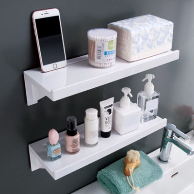 Livingandhome Silver Wall Mounted Acrylic Bathroom Corner Shelf
