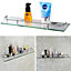 Livingandhome Wall Mounted Tempered Glass Storage Organizer Bathroom Shelf 40cm