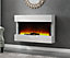 Livingandhome White 2kW LED Electric Fire Fireplace with Remote Control 36 Inch