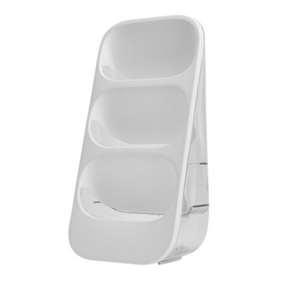 Livingandhome White 3 Compartment Plastic Utensil Holder | DIY at B&Q