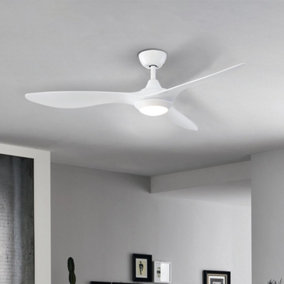 Livingandhome White Adjustable Lighting Ceiling Fan Light Fixture with Remote Control 52 Inch