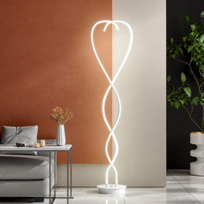 Livingandhome White Decorative Swirling LED Floor Lamp Living Room