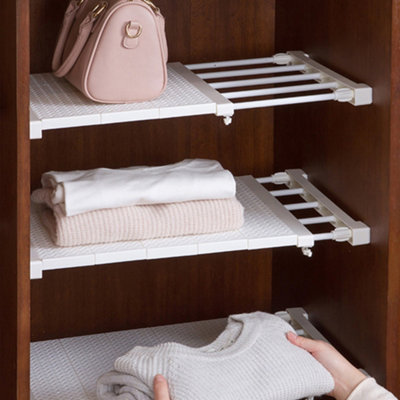 Expandable Shelf Dividers Closet Organizer Storage Bar Adjustable Clothes  Rack