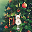 Livingandhome White Fluffy Angel  Figurine Hanging Ornaments for Christmas Tree