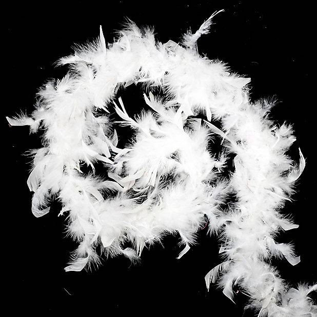 Livingandhome White Fluffy Feather Boa Garland Suitable for Wedding  Christmas Tree Decoration 2M