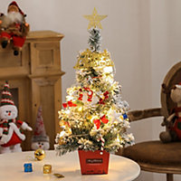 Livingandhome White Mini DIY Christmas Tree Tabletop Decor With LED Light