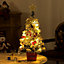 Livingandhome White Mini DIY Christmas Tree Tabletop Decor With LED Light