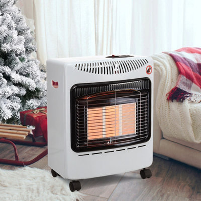 Livingandhome White Portable Wheeled Indoor Ceramic Gas Heater for Garage 3  Heat Settings | DIY at Bu0026Q