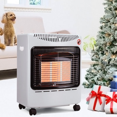 Livingandhome White Portable Wheeled Indoor Ceramic Gas Heater for Garage 3  Heat Settings | DIY at Bu0026Q