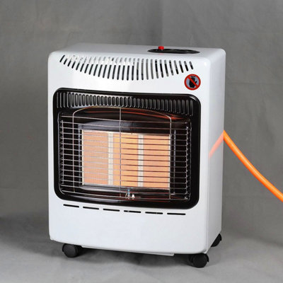 Livingandhome White Portable Wheeled Indoor Ceramic Gas Heater for Garage 3  Heat Settings | DIY at Bu0026Q