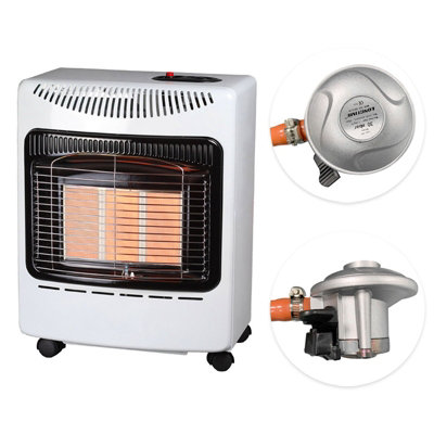 Livingandhome White Portable Wheeled Indoor Ceramic Gas Heater for Garage 3  Heat Settings | DIY at Bu0026Q
