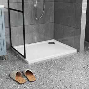 Livingandhome White Rectangle Acrylic Shower Tray 900 x 700 mm